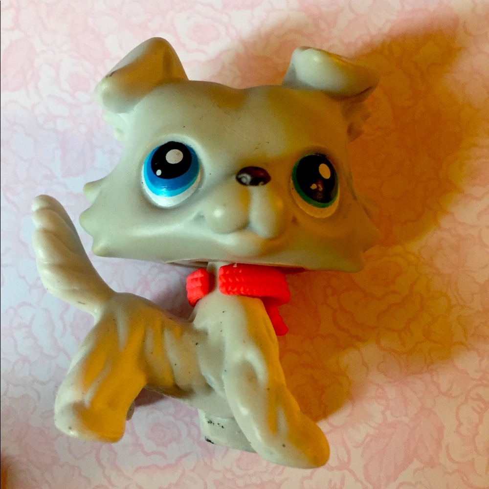 LPS grey collie doggy rare # 363